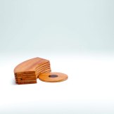 Kossi Assou, Design a Terre 1. Six seats and central platter, wood.